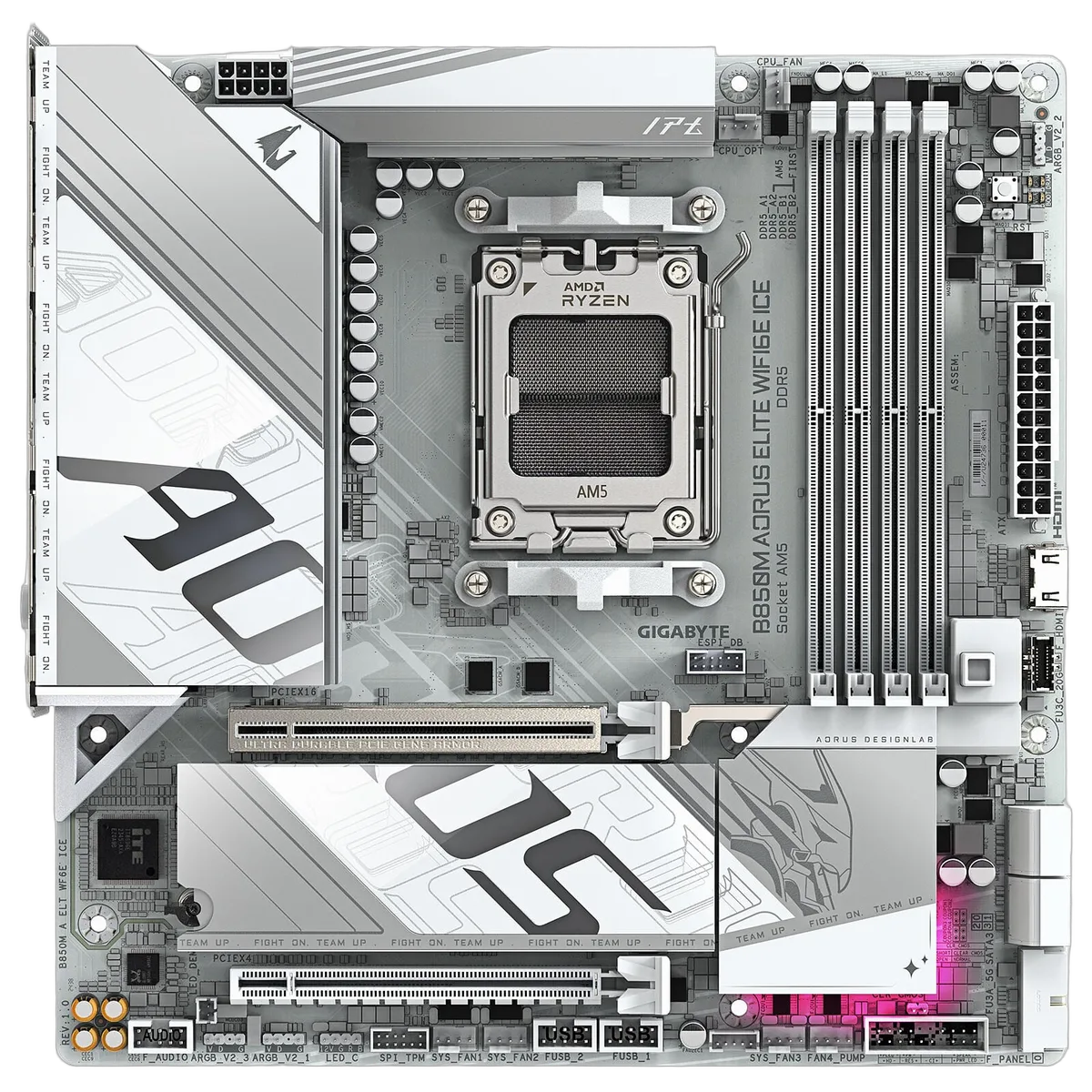 Gigabyte B850M A ELT WF6E ICE, vue 3