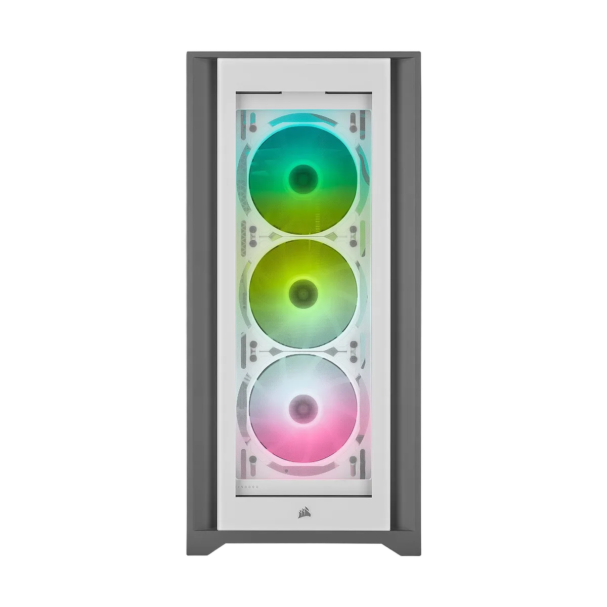 Corsair iCUE 5000X RGB Tempered Glass - White, vue 5
