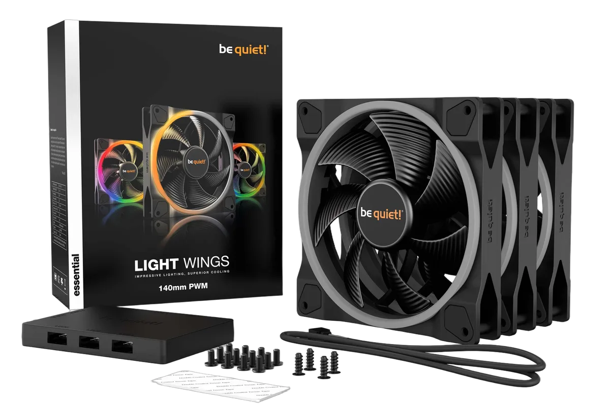 be quiet! Pack de 3 Light Wings 140mm PWM ARGB, vue 2