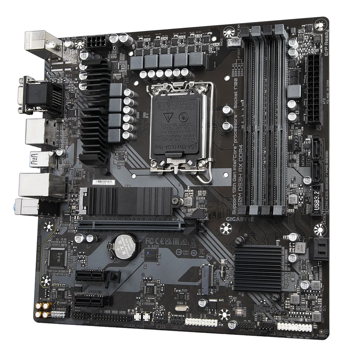 Gigabyte B760M DS3H DDR4, vue 3
