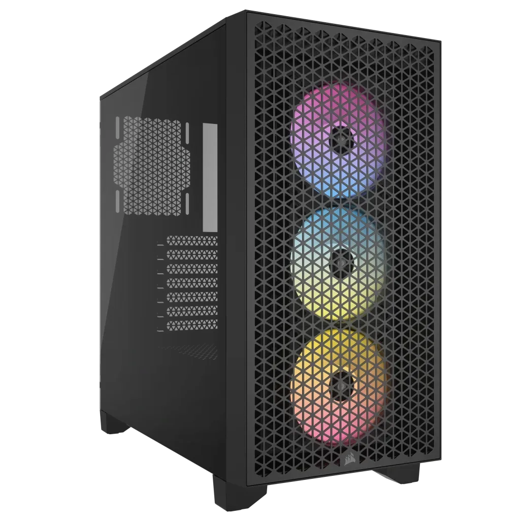 Corsair 3000D Airflow RGB Noir - MT/Sans Alim/ATX, vue 1