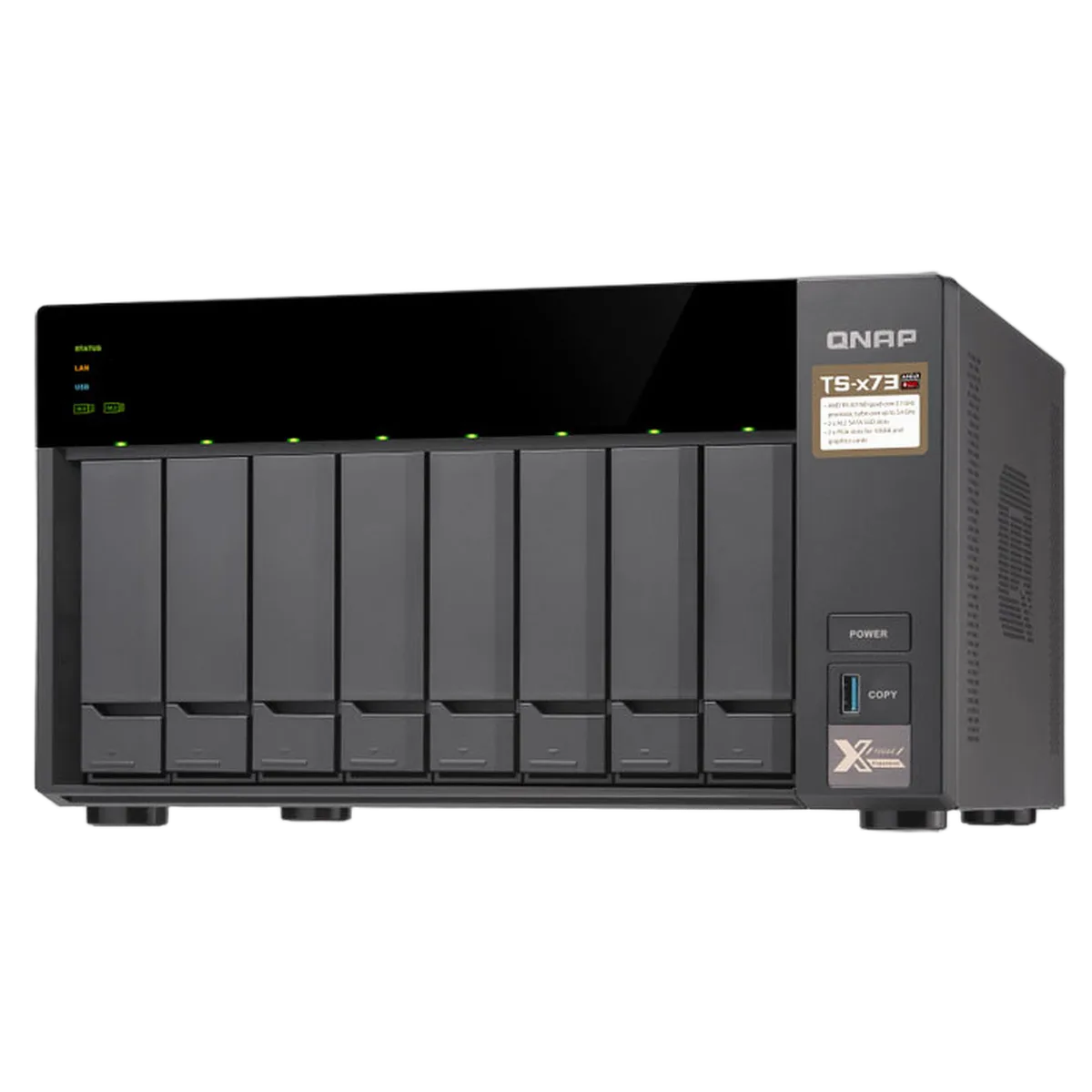 Qnap TS-873-8G - 8 HDD, vue 4