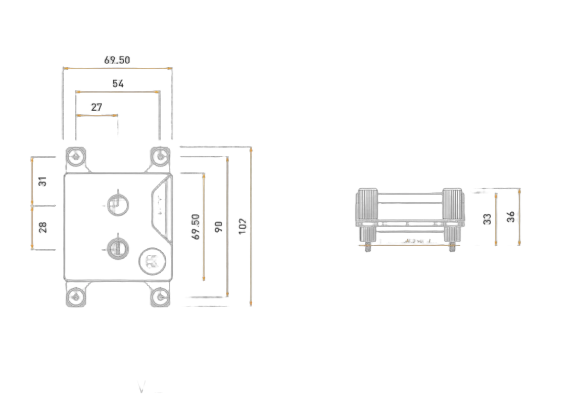 EK Water Blocks EK-Quantum Velocity³ 1700/1851/AM5 - Plexi, vue 3