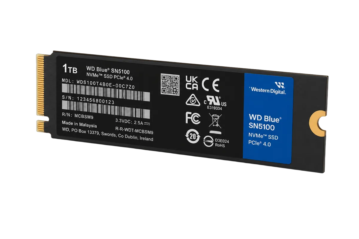 WD SN5100 Blue 1To Gen4 NVMe M.2 OEM, vue 4
