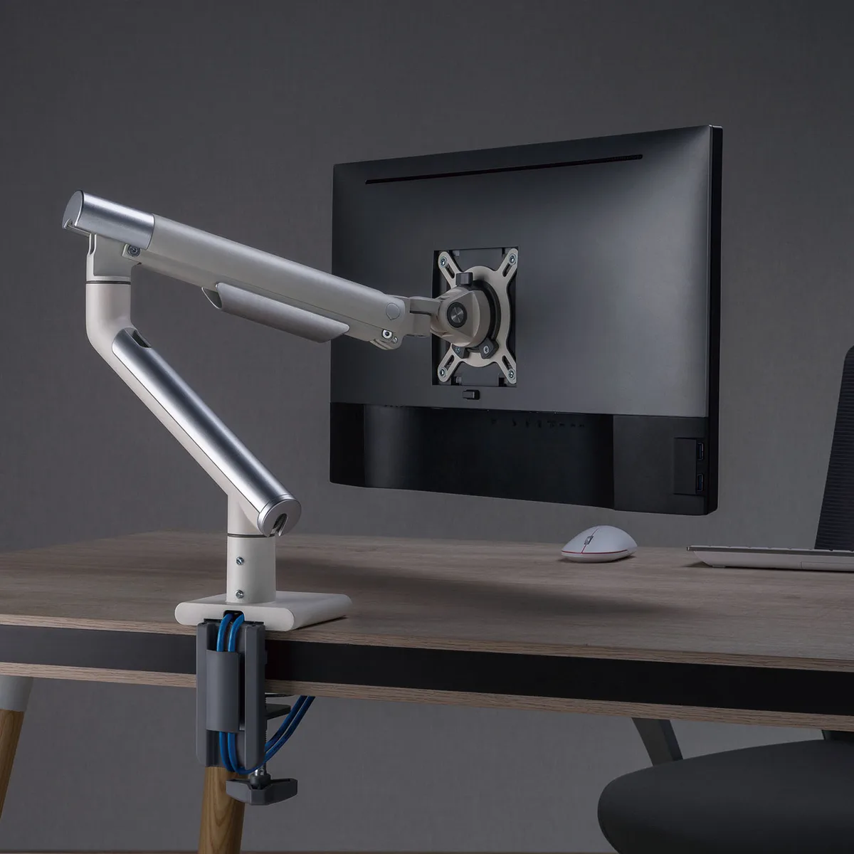 Kimex International Support de bureau Full Motion écran 17"- 32" Blanc VESA Max 100x100 Charge Max 9Kg, vue 9