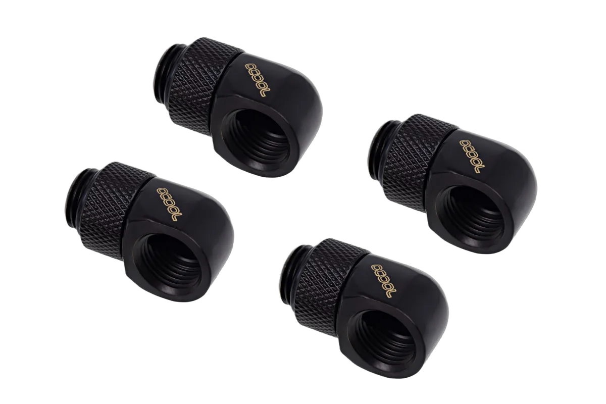 Alphacool Fitting coudé rotatif 90° noir -  14mm - 4 pièces, vue 1