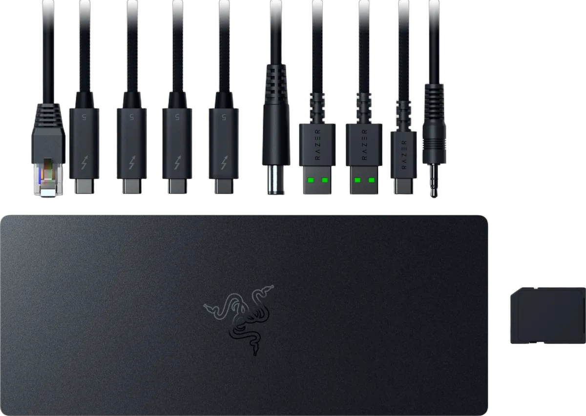 Razer Thunderbolt 5 Dock Chroma Noir - EU, vue 3