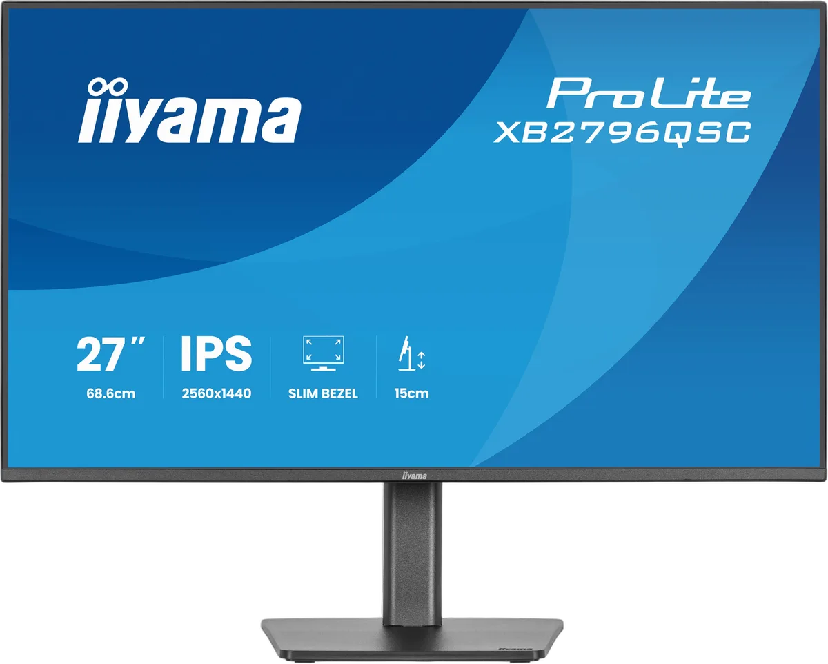 Iiyama Prolite XB2796QSC-B1 - 27" QHD 75Hz USB-C PD 65W, vue 1