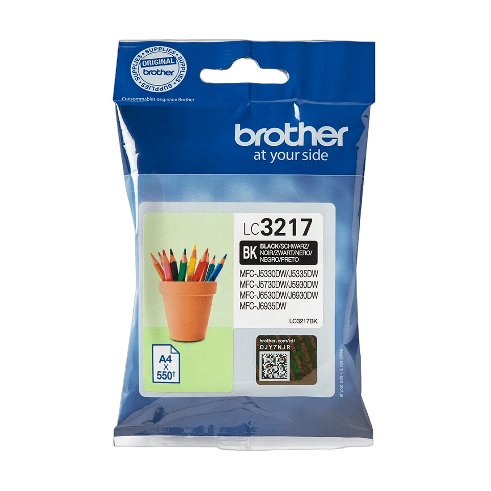 Compatible Brother Cartouche Noire LC3217BK, vue 1