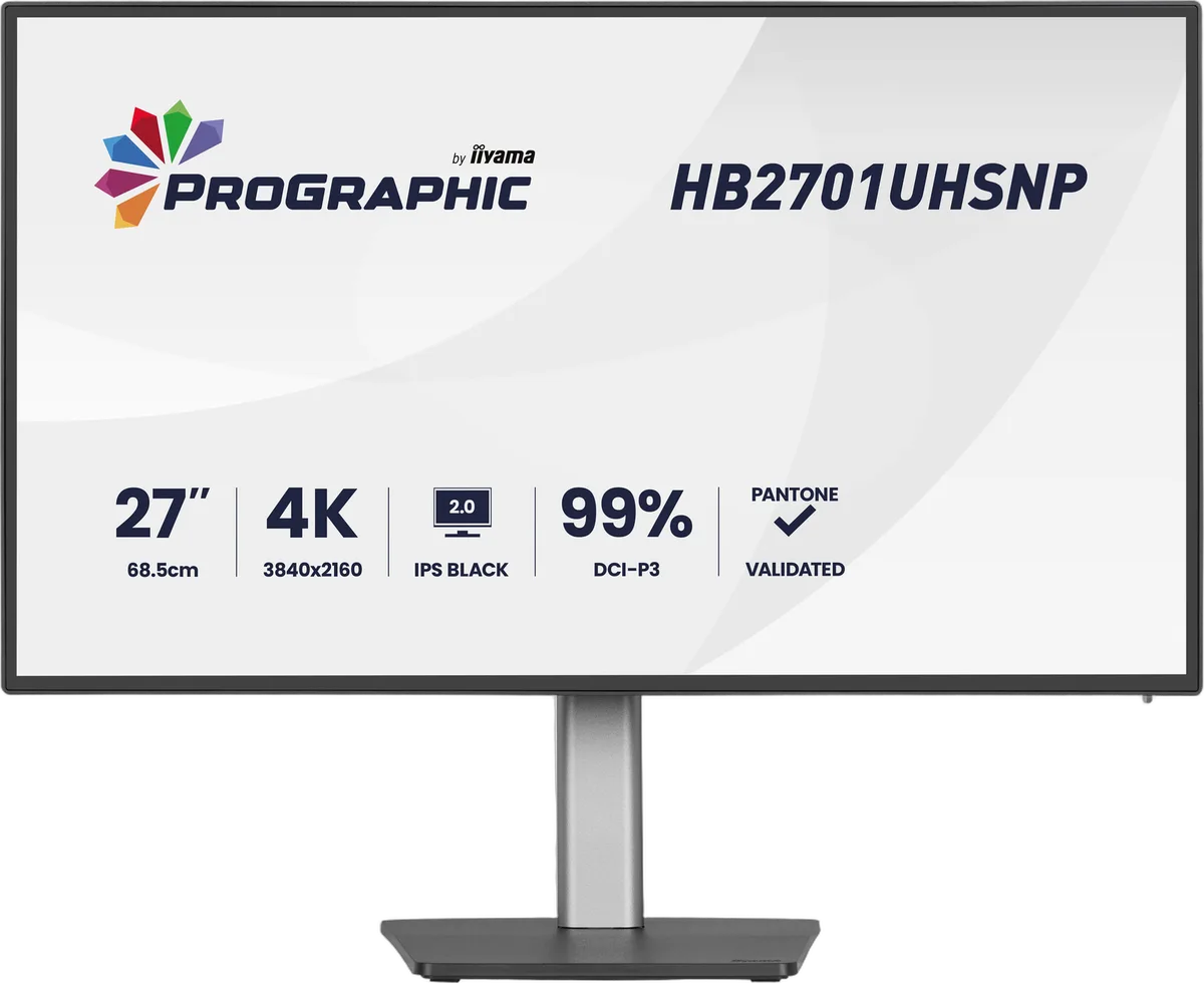 Iiyama ProGraphic - 27" 4K IPS Black 99% DCI P3 USB-C Dock Certifié Pantone, vue 1