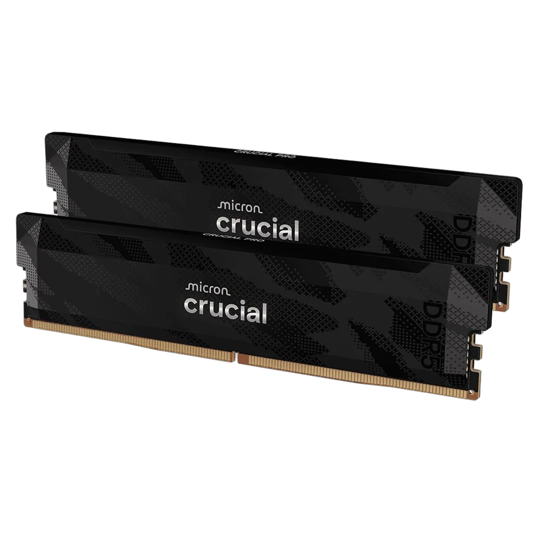 Crucial Pro OC 32Go (2x16Go DDR5 6400 PC51200) Noir, vue 1
