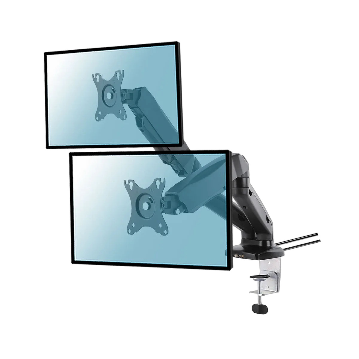 Kimex International Support Full Motion 2 écrans 13" à 27" USB+AUDIO-Seconde Vie, vue 1