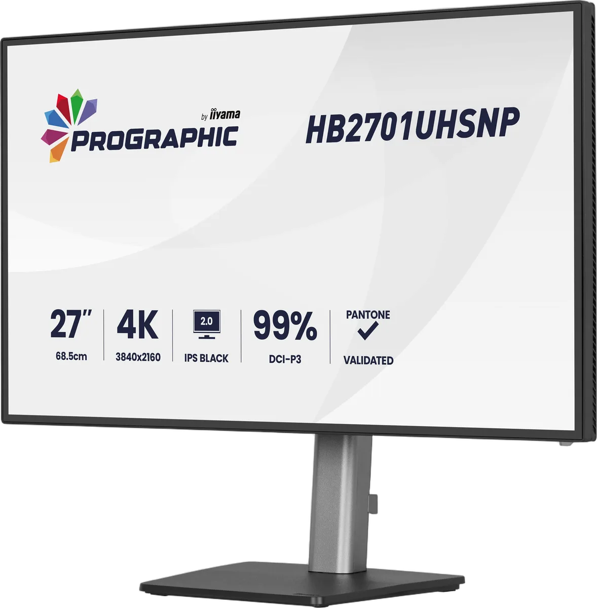 Iiyama ProGraphic - 27" 4K IPS Black 99% DCI P3 USB-C Dock Certifié Pantone, vue 4