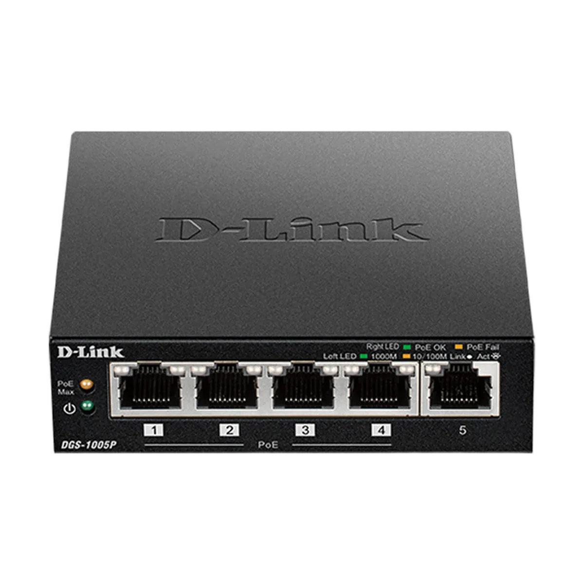 D-Link 5 Ports 10/100/1000Mbps DGS-1005P (4 POE), vue 1