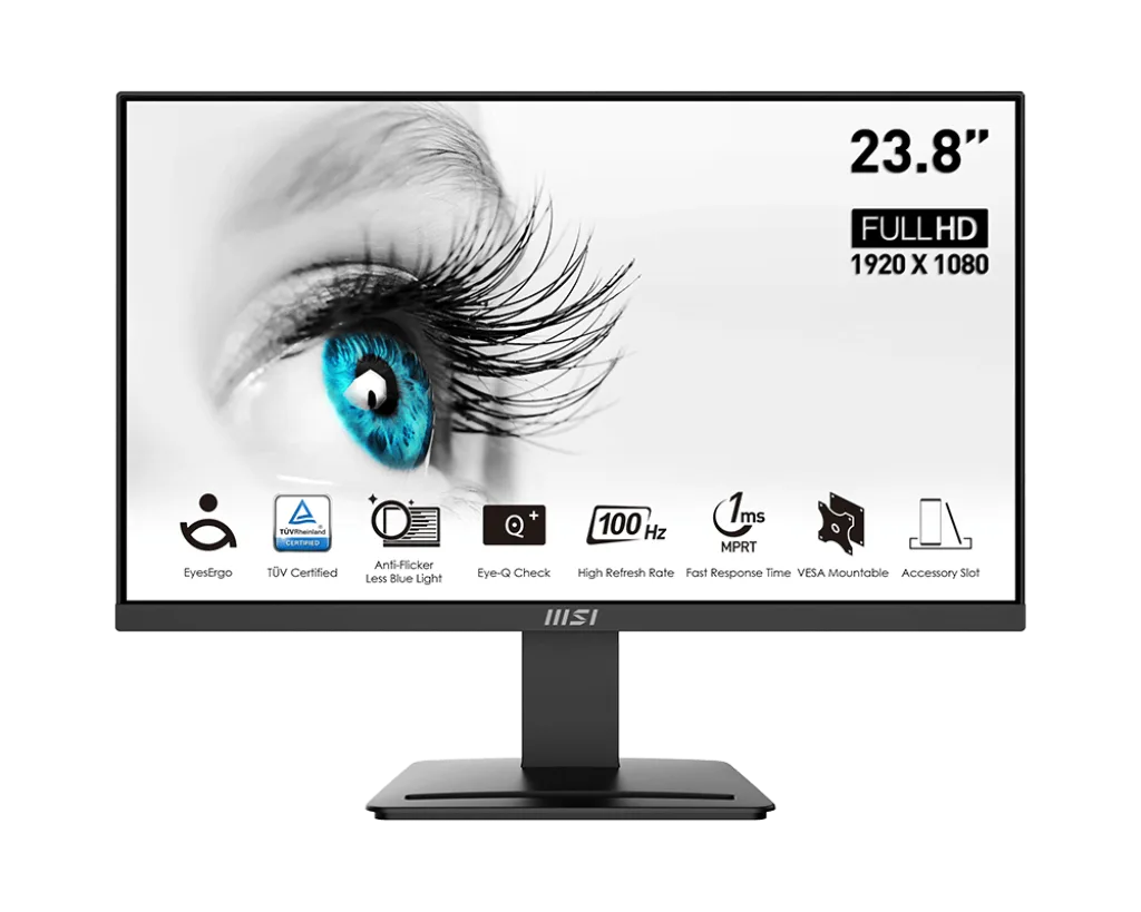 MSI PRO MP2412 - 24" FHD 100Hz VA 1ms FreeSync, vue 1
