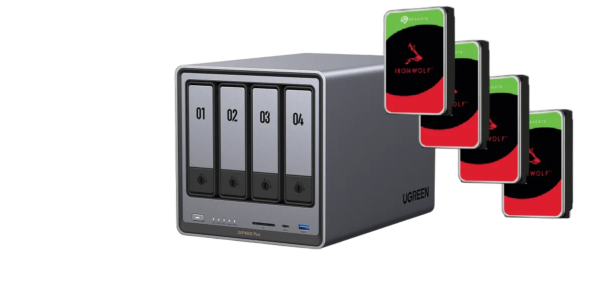 UGREEN DXP4800 Plus - 4 Baies avec 4 disques 6To IronWolf, vue 1