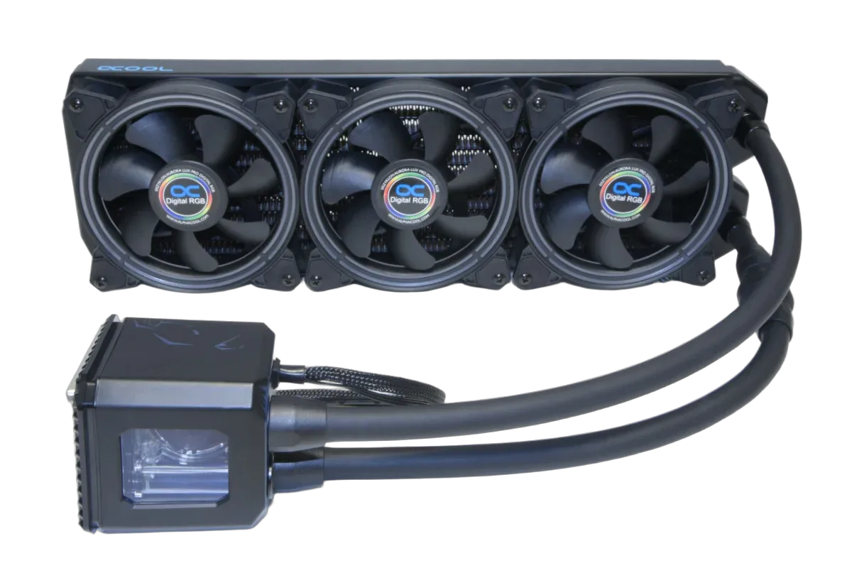 Alphacool Eisbaer Aurora 360mm CPU - Noir ARGB V1.1, vue 3