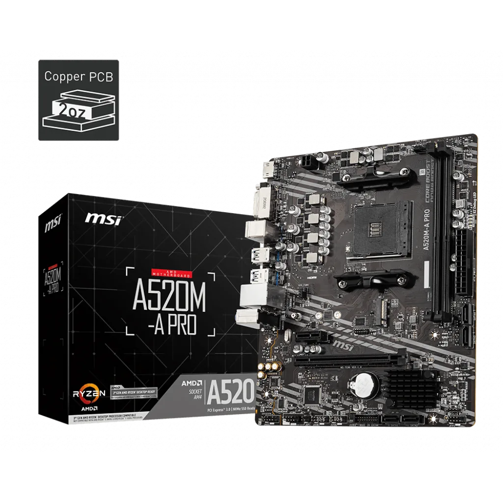 MSI A520M-A PRO, vue 1