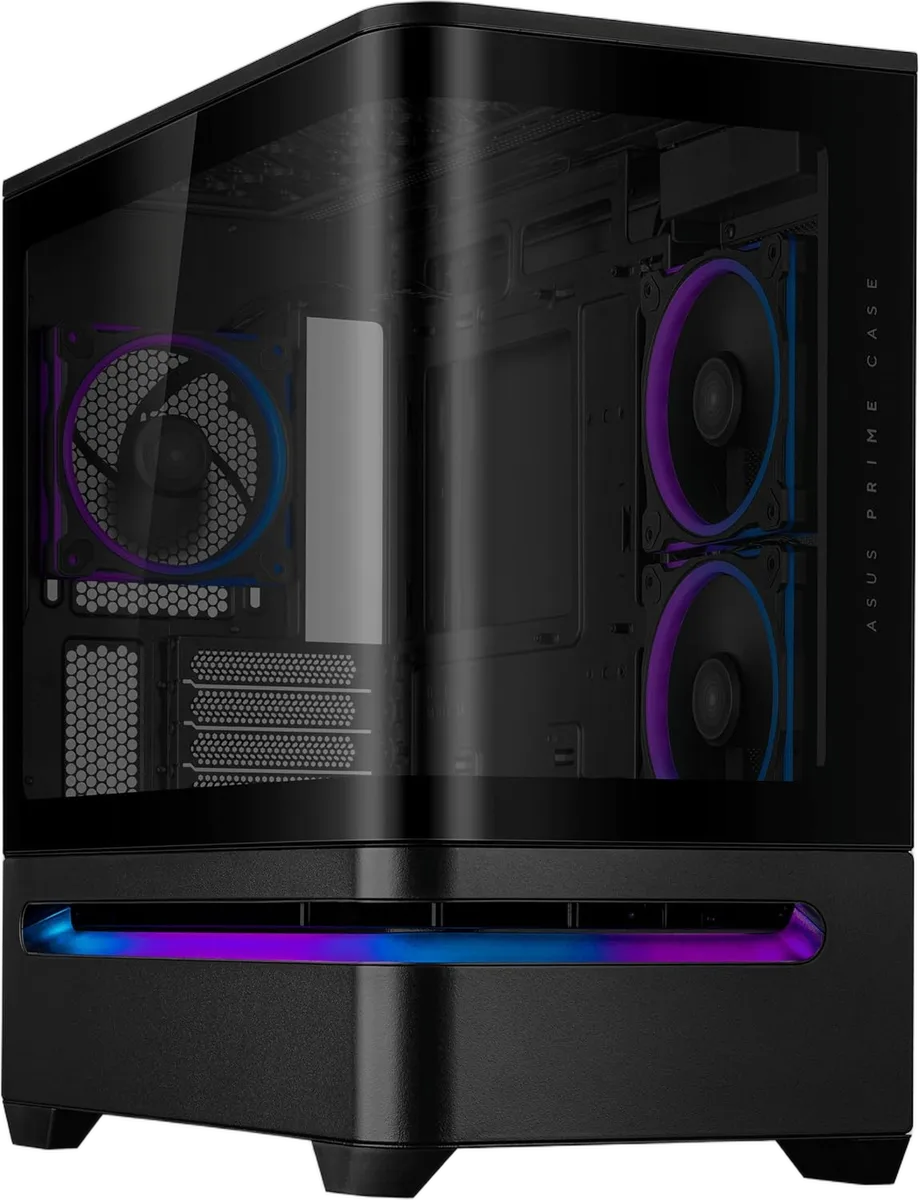 Asus Prime AP202 TG ARGB Noir - mT/Sans Alim/mATX, vue 1