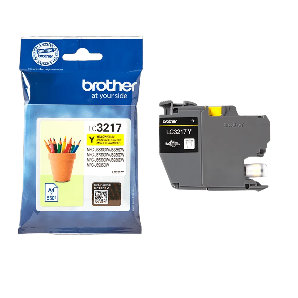 Compatible Brother Cartouche LC3217Y Jaune, vue 3