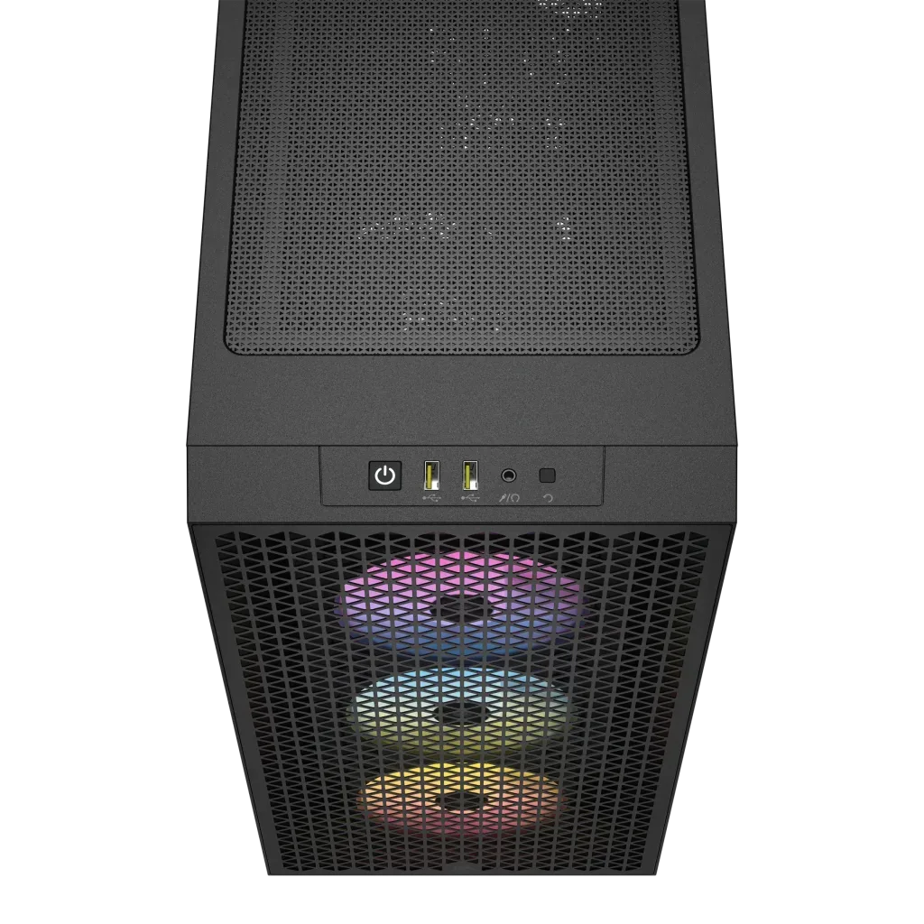 Corsair 3000D Airflow RGB Noir - MT/Sans Alim/ATX, vue 2