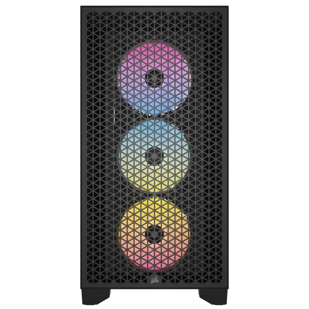 Corsair 3000D Airflow RGB Noir - MT/Sans Alim/ATX, vue 3