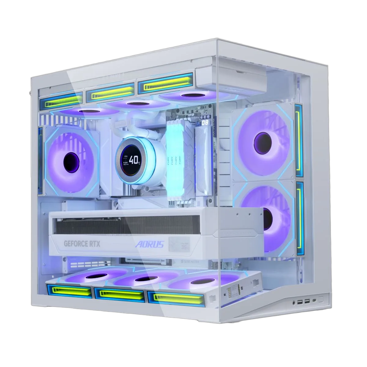 Lian-Li O11D Mini V2 Blanc - mT/Sans Ailm/ATX, vue 2