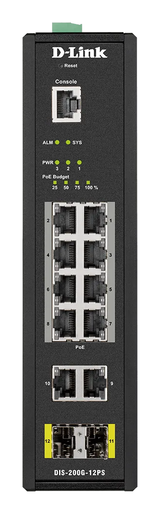 D-Link 8 Ports Gigabit + 2 Ports SFP - Manageable, vue 3