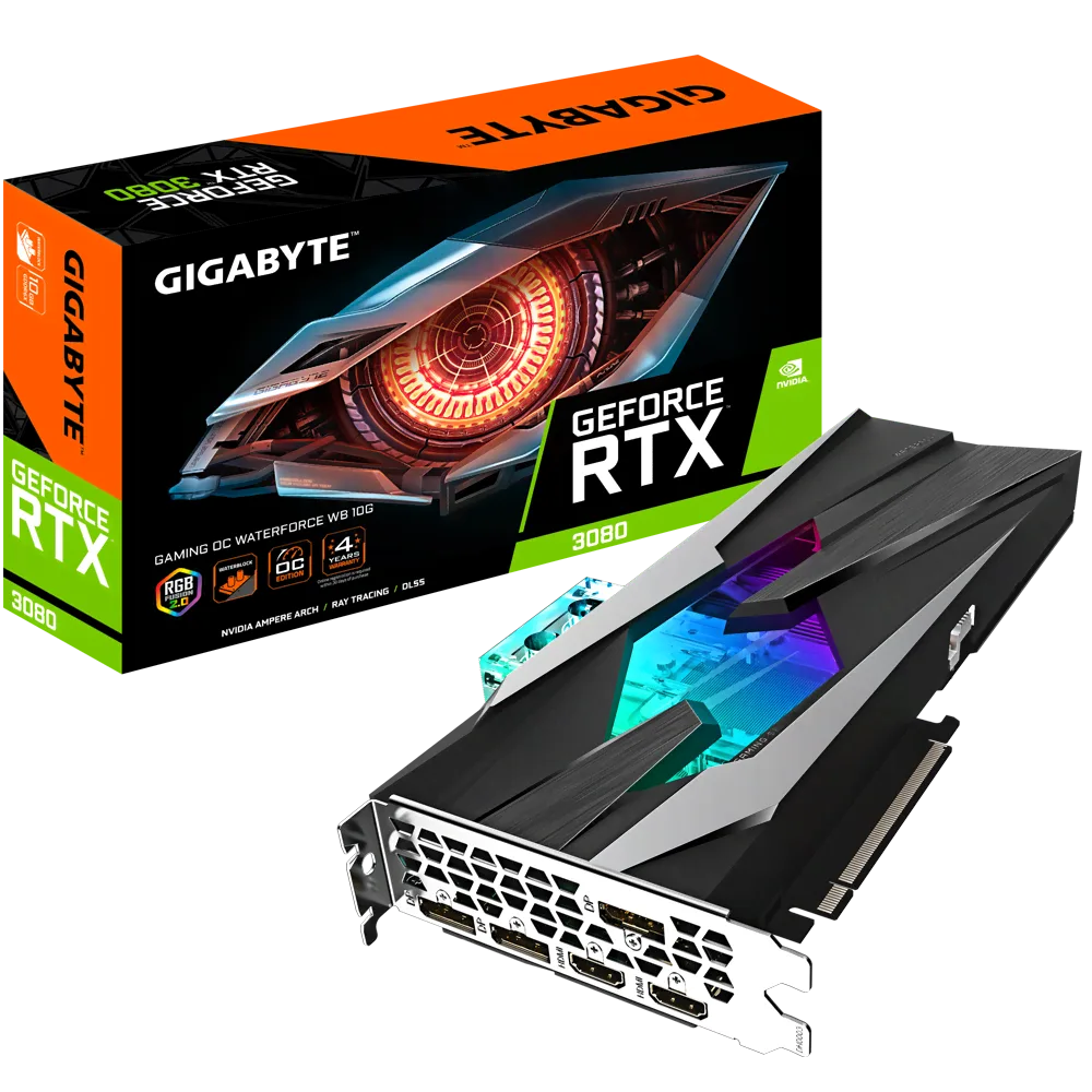 Gigabyte GeForce RTX 3080 GAMING OC WATERFORCE WB 10G LHR-Seconde Vie, vue 1