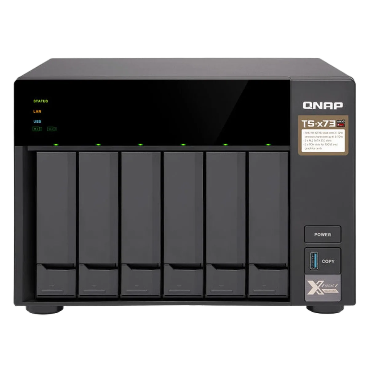 Qnap TS-673-8G - 6 HDD, vue 1
