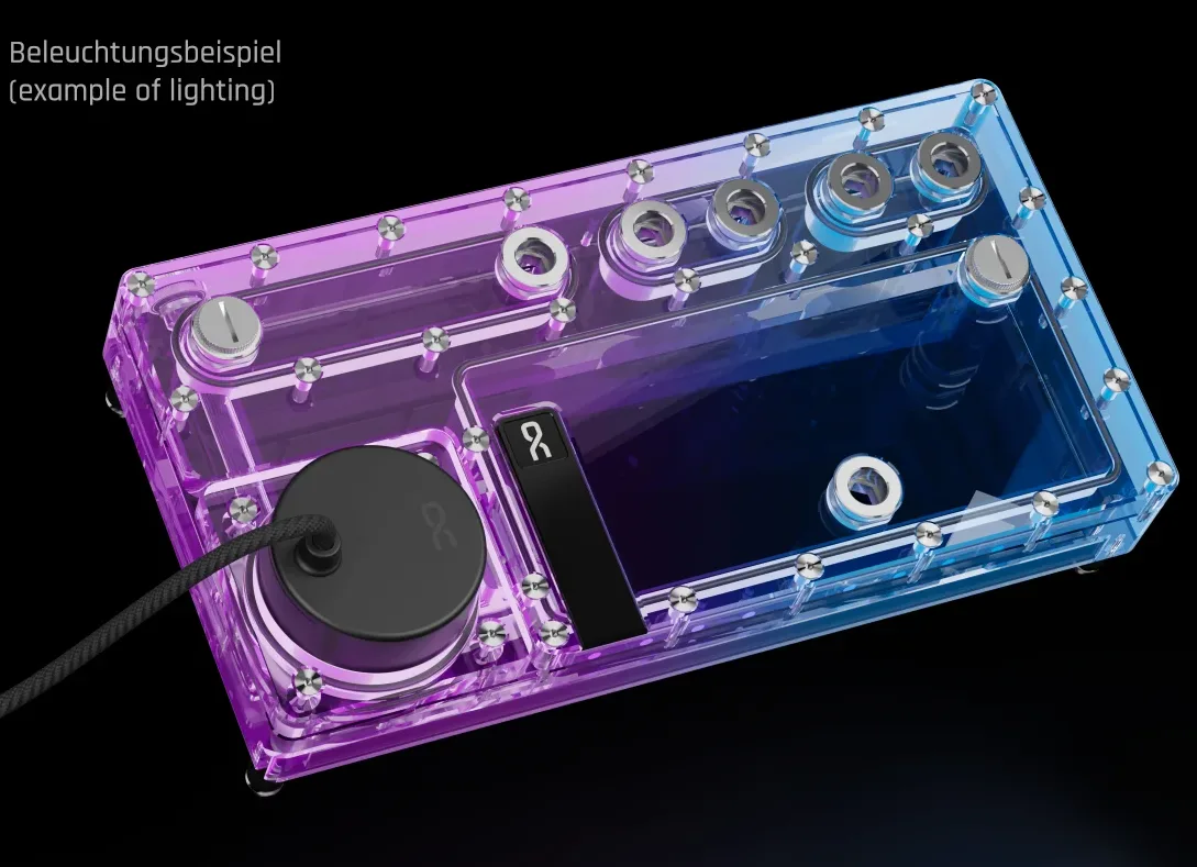 Alphacool Core Distro Plate 280 Left D5 avec pompe VPP Apex, vue 2