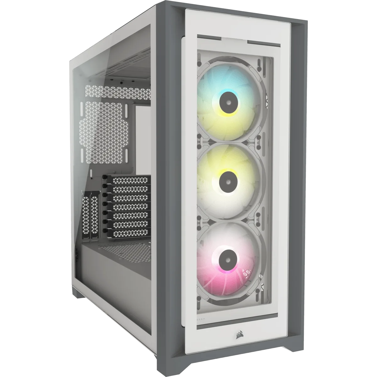 Corsair iCUE 5000X RGB Tempered Glass - White, vue 1
