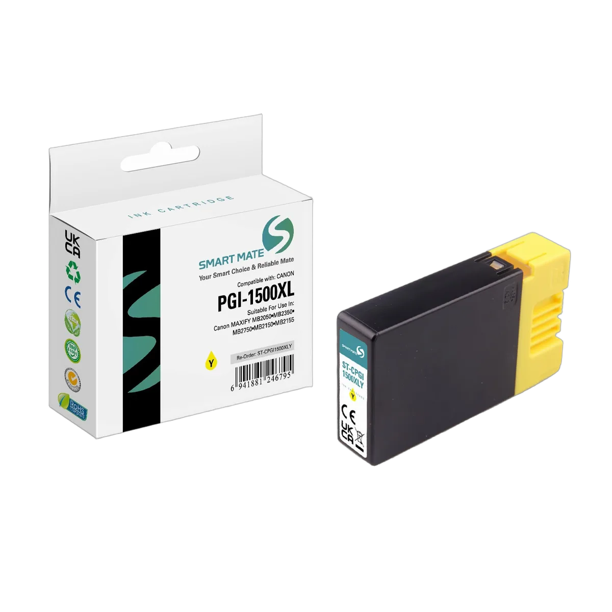 Compatible Canon Cartouche PGI-1500XLY Jaune, vue 1