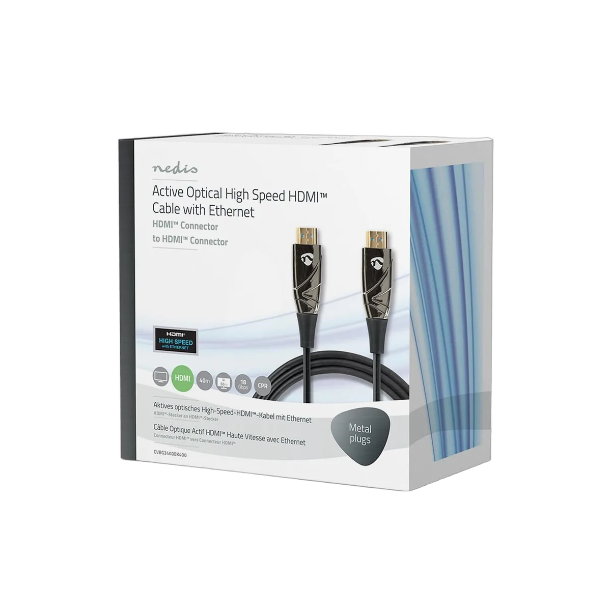 Nedis Câble HDMI Highspeed + Ethernet mâle/mâle - 40m, vue 3