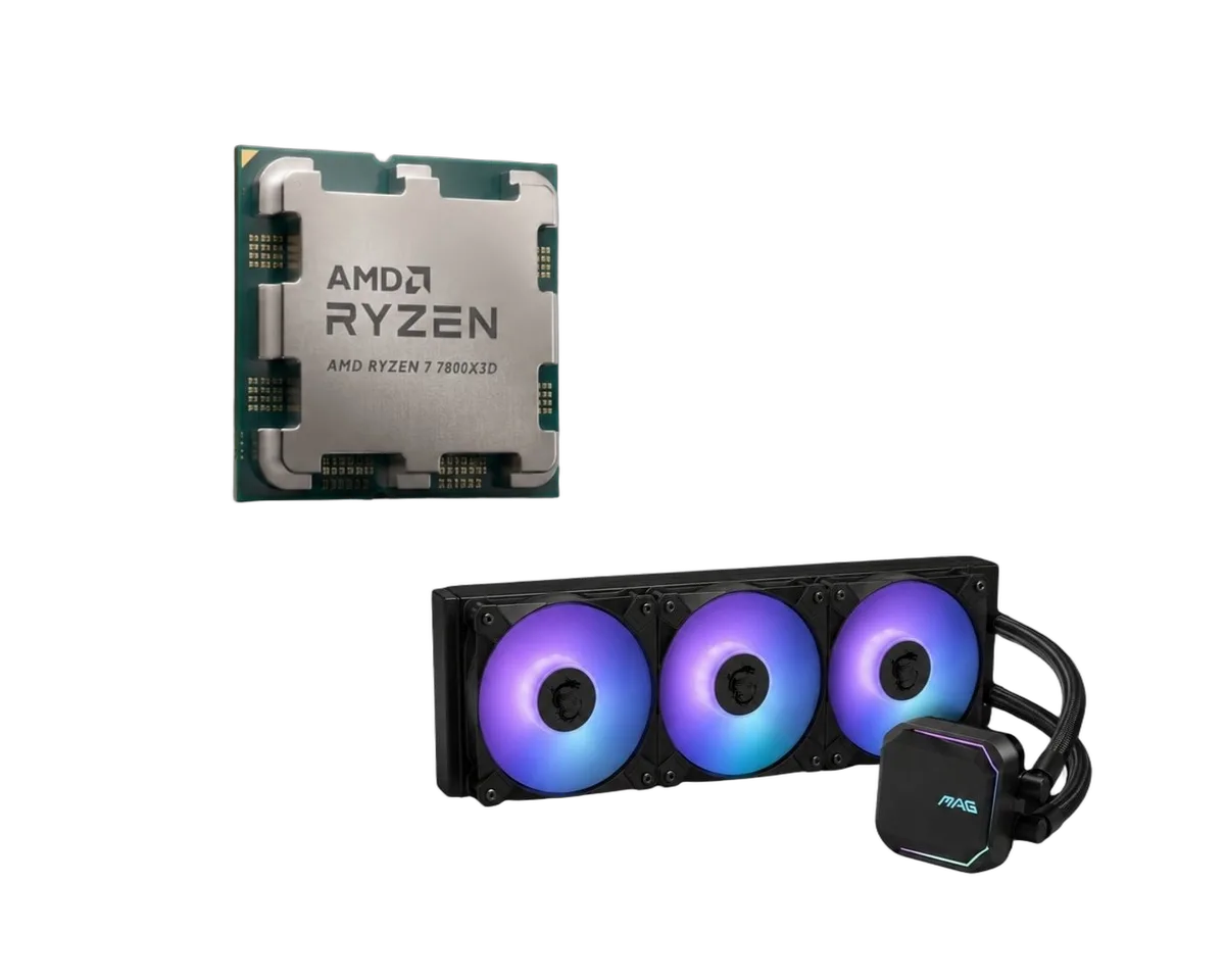 AMD Ryzen 7 7800X3D + MAG Coreliquid A13 360 Noir, vue 1