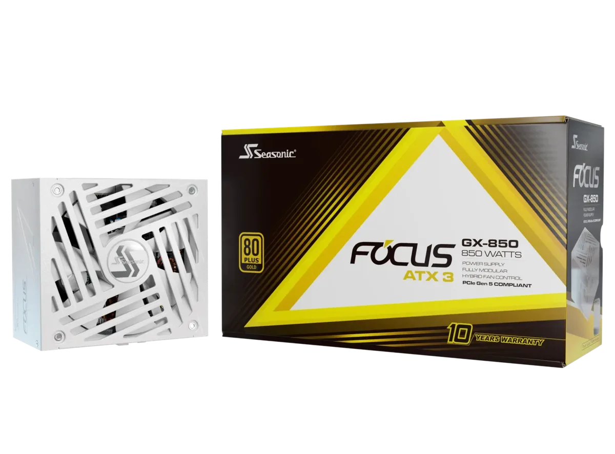 Seasonic ATX 850W 80+ Gold FOCUS GX 850 V4 WHITE, vue 1