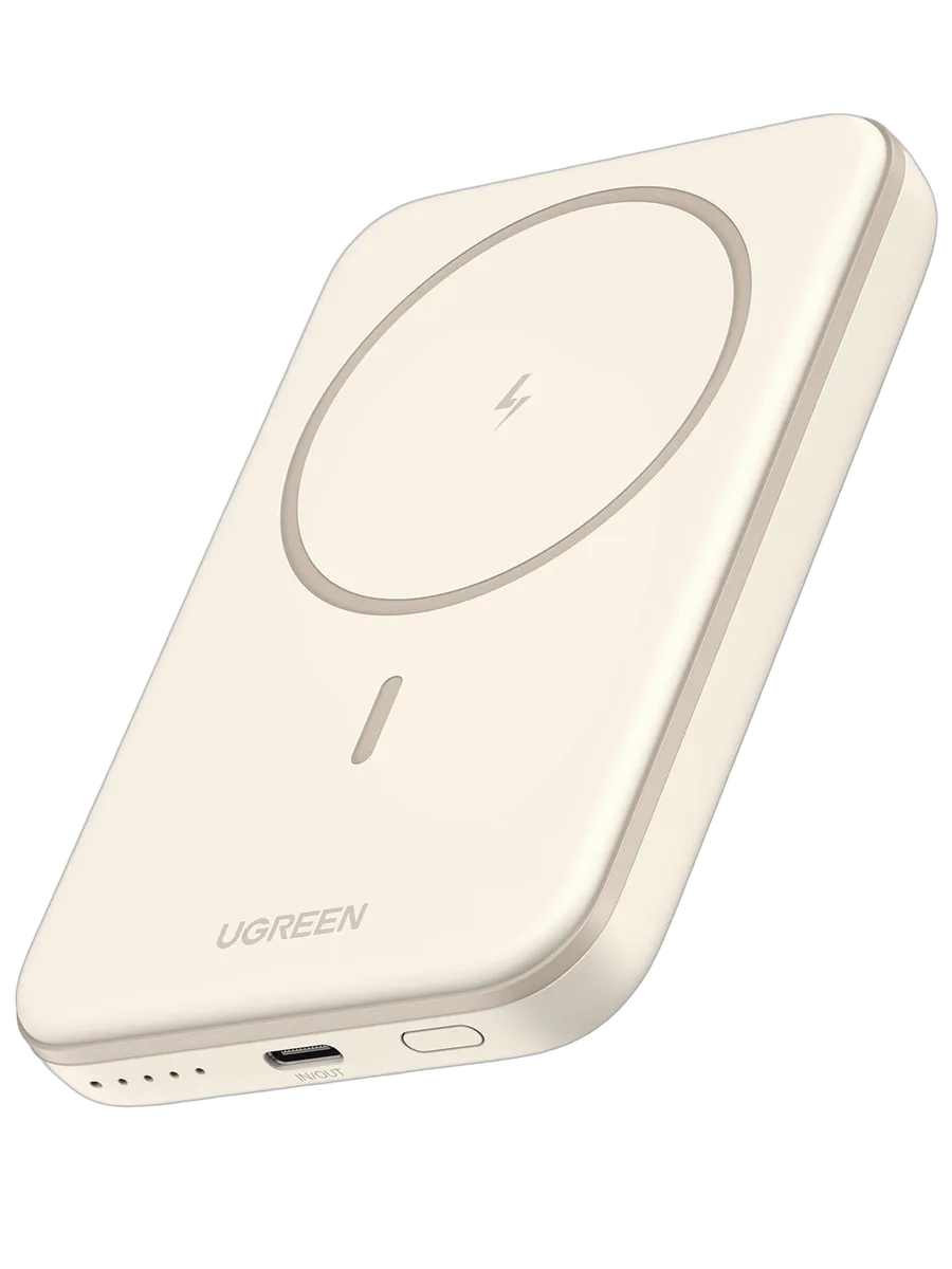 UGREEN Magnétique externe sans fil - 5000mAh - USB-C - 15W - Beige, vue 1