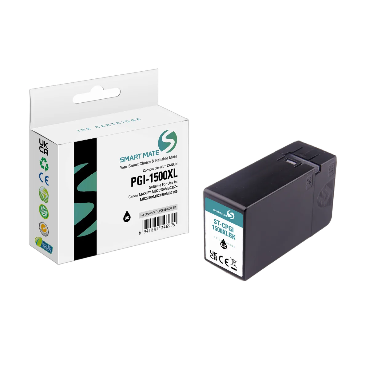 Compatible Canon Cartouche PGI-1500XLBK Noire, vue 1