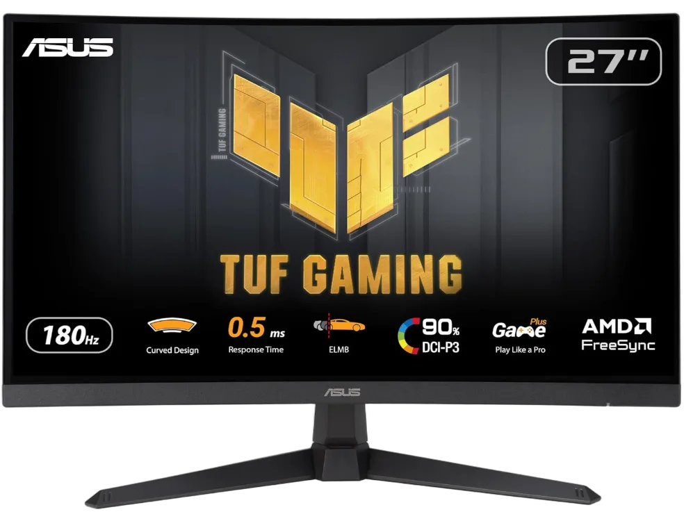 Asus TUF Gaming VG27WQ3B - 27" CURVE QHD 180Hz 1ms Fast-VA HDR FreeSync, vue 1