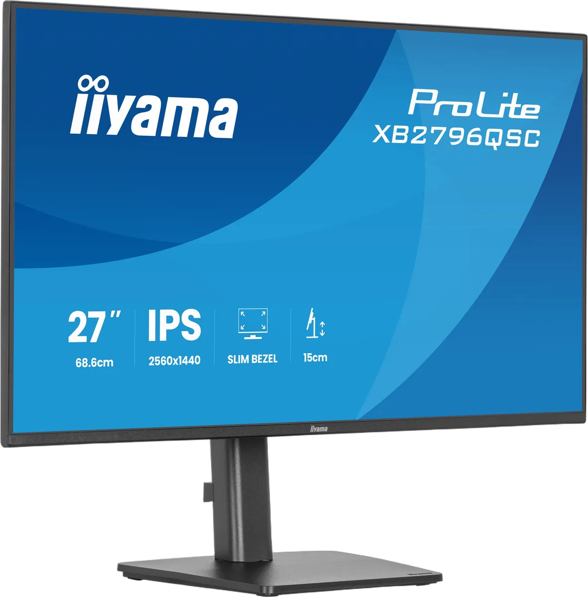 Iiyama Prolite XB2796QSC-B1 - 27" QHD 75Hz USB-C PD 65W, vue 3