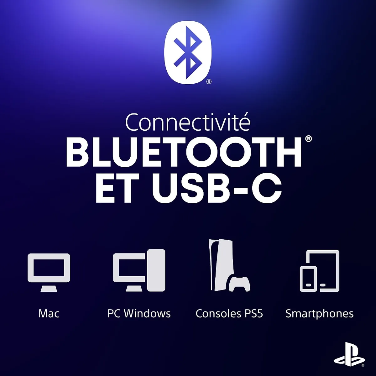 Sony Manette DualSense Midnight Black - PC/PS5/Mac/Mobile, vue 6