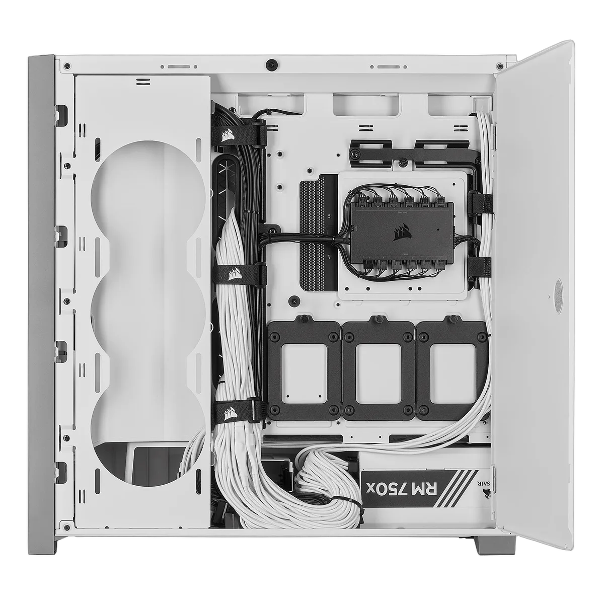 Corsair iCUE 5000X RGB Tempered Glass - White, vue 2