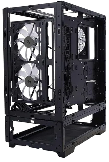 In Win MODFREE Base ARGB Noir - GT/Sans Alim/E-ATX, vue 3