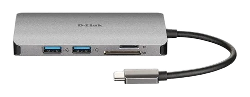 D-Link 8 Ports - USB-C vers HDMI/Eth/USB/USB-C/microSD/SD