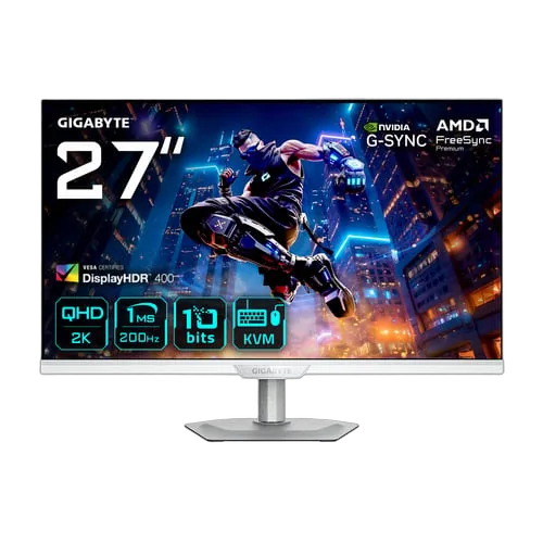 Gigabyte M27Q2 QD ICE - 27" QHD 200Hz Quantum Dot Fast-IPS Pivot USB-C Compatible G-Sync, vue 1