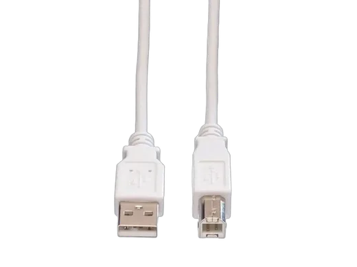 VALUE Câble USB-A 2.0 vers USB-B mâle/mâle- 1,8m - Blanc, vue 2