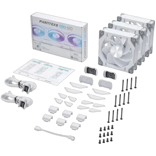 Phanteks D30 Reverse White (Pack de 3x120 mm) D-RGB, vue 10