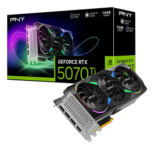 PNY RTX 5070Ti 16GB ARGB Overclocked Triple Fan, vue 11