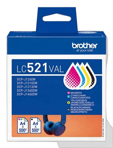 Brother DCP-J1460DW 3 en 1 + Cartouches d'encre LC521 4 couleurs, vue 8