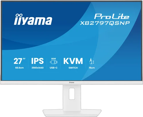 Iiyama Prolite XB2797QSNP-W1 - 27" QHD 75Hz IPS 1ms Pivot AdaptiveSync, vue 3